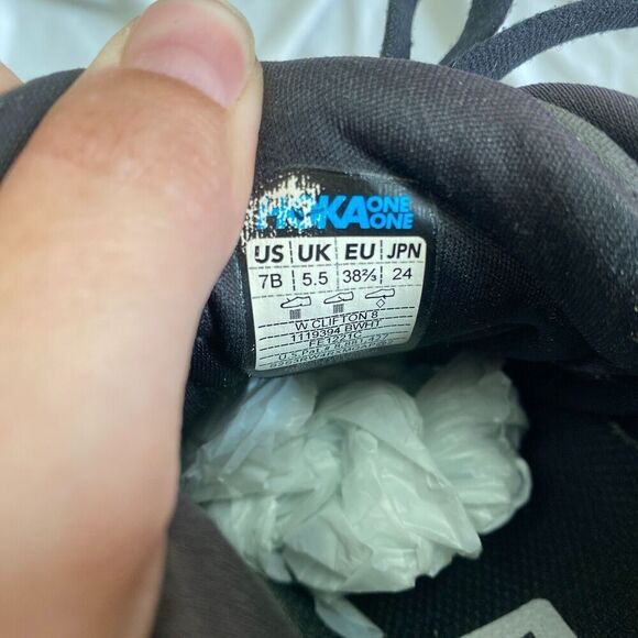 Hoka One One Clifton 8 Black BWHT 1119394 Women’s Size 7 B Running Shoes - Picture 11 of 12
